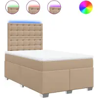 vidaXL Boxspringbett Matratze Cappuccino-Braun 120x190 cm Kunstleder