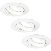 LEDVION LED Einbaustrahler 3er Set Rund Weiss 3W dimmbar Neutralweiss