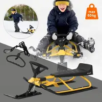HAUKI Lenkschlitten in Gelb für Kinder ab 5 Jahre bis 90 kg 119x38x50 cm