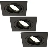 LEDVION LED Einbaustrahler 3er Set Schwarz 3W dimmbar Neutralweiss