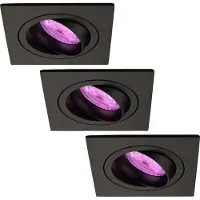 LEDVION LED Einbaustrahler 3er Set Schwarz RGB dimmbar