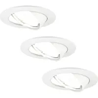 LEDVION LED Einbaustrahler 3er Set Rund Weiss 3W dimmbar Kaltweiss
