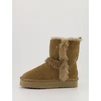 Warmbat Boots Kangaroo Suede Double Faced Plateau Wool Damen Taupe-Schuhgröße 40