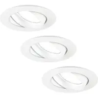 LEDVION LED Einbaustrahler 3er Set Rund Weiss 3W dimmbar Kaltweiss