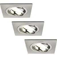 LEDVION LED Einbaustrahler 3er Set Edelstahl 3W dimmbar Neutralweiss