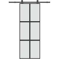 vidaXL Schiebetür mit Beschlag 76x205 cm Hartglas & Aluminium