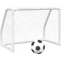 vidaXL Fußballtore für Kinder 2 Stk. mit Ball Weiß 64x35x48 cm Metall