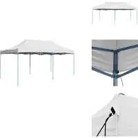 vidaXL Profi-Partyzelt Faltbar 3 x 6 m Stahl Weiß - Pavillons & Partyzelte