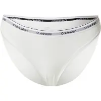 Calvin Klein Bikinislip "BIKINI (LOW-RISE)", Damen, Gr. L (40), Jersey, weiß, Jersey, Obermaterial: 90% Baumwolle, 10% Elasthan, UNDERWEAR, unifarben, körpernah, Unterhosen Bikinislip, mit Logobund
