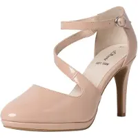 s.Oliver Damen Pumps Blockabsatz Fesselriemchen 5-24401-20, Größe:41 EU, Farbe:Beige