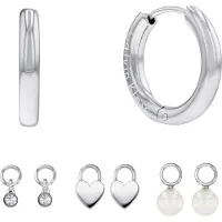 Calvin Klein 35700001 Damen-Ohrringe Creolen Set mit 3 Einhängern Edelstahl