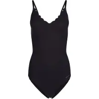 Skiny Damen Body - Unterwäsche, Spaghettiträger, Spitze, V-Ausschnitt, einfarbig Schwarz 40