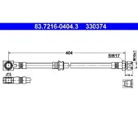 Ate Bremsschlauch 83721604043 für Vaughall