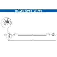 Ate 24.5296-0393.3 Bremsschlauch Hinten Links für HYUNDAI Tucson (TL, TLE) für KIA Sportage (QL, QLE)