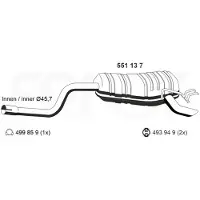 ERNST 551137 Endschalldämpfer für FIAT PUNTO (188) Auspuff