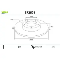 Valeo Bremsscheibe COATED 672501
