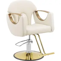 Physa BARTON Friseurstuhl mit Fußstütze - creme