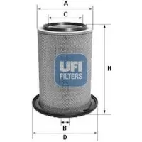 Ufi Luftfilter 27a2400 298mm für RENAULT TRUCKS