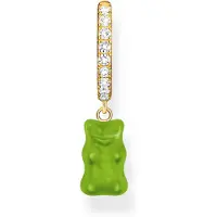 Thomas Sabo CR726-414-6 Einzel-Creole Ohrring vergoldet mit grünem Goldbären