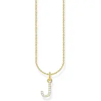 Thomas Sabo KE2249-414-14-L45V Damen-Kette mit Buchstaben-Anhänger J Goldfarben