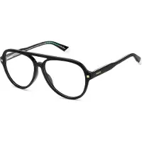 Polaroid PLD D540 Unisex-Brille inkl. Gläser Vollrand Pilot Acetat-Gestell 57/14/145, schwarz