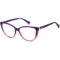 Polaroid PLD D543 Damen-Brille inkl. Gläser Vollrand Cat Eye Kunststoff-Gestell 56/15/145, lila
