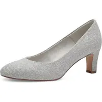 Tamaris Damen Pumps Textil, metallic, 39 EU