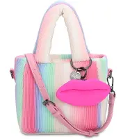 Buffalo Handtasche Umhängetasche Pleated Boxy10 Crossbody Bag Rainbow bunt
