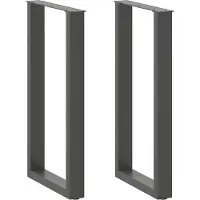 vidaXL Bartischbeine U-Form 2 Stk. Anthrazit 50x(90-91) cm Stahl