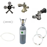 Ich-zapfe Zubehörpaket 4 mit 2,0 kg CO2 für 2 leitige Zapfanlagen mit 1 * Flach Fitting und 1 * Köpi Fitting