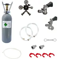 Ich-zapfe Zubehörpaket für Kontakt 2-leitig mit 1x Kombi Zapfkopf und 1x Köpi Zapfkopf und 2 kg Co2 Flasche