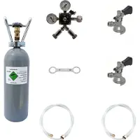 Ich-zapfe Zubehörpaket 4 mit 2,0 kg CO2 für 2 leitige Zapfanlagen mit 1 * Kombi Fitting und 1 * Korb Fitting