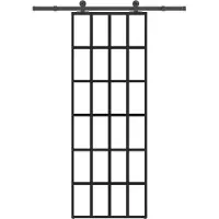 vidaXL Schiebetür mit Beschlag 76x205 cm ESG-Glas & Aluminium