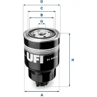 Ufi Kraftstofffilter NISSAN 24.444.00 164037F40A,164037F40B,164037F400 Leitungsfilter,Spritfilter 164037F401
