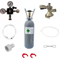 Ich-zapfe Zubehörpaket für Pygmy, 1-leitig mit Flach Fitting und 2 kg Co2 Flasche
