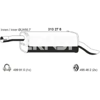 ERNST 313278 Endschalldämpfer für FORD FUSION (JU) Auspuff