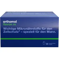 Orthomol VET Flavon m - wichtige Mikronährstoffe für den Zellschutz - speziell für den Mann - mit Selen, Zink und Omega-3-Fettsäuren, 30 St. Tagesportionen