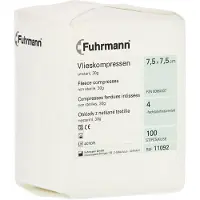 Fuhrmann Vlieskompressen unsteril 7,5x7,5 cm 4lagig 100 St Kompressen