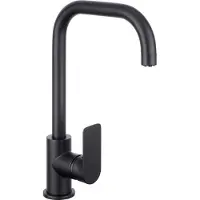 Cornat Spültischarmatur "Einhebelarmatur "Noir Round", ND, Druckguss, schwarz" Black Edition, matt schwarz, hoher & schwenkbarer Auslauf