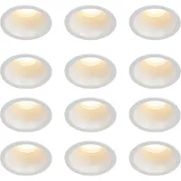 QAZQA Set mit 12 weißen Einbauleuchten GU10 35 mm IP44 - Dept