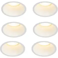 QAZQA - Modern Set mit 6 Einbaustrahlern weiß GU10 70mm IP44 - Dept I Wohnzimmer I Schlafzimmer - Aluminium Rund - LED geeignet GU10