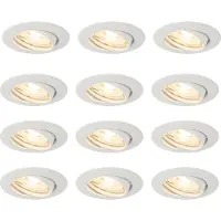 QAZQA Set mit 12 Einbaustrahlern weiß GU10 35 mm - Edu