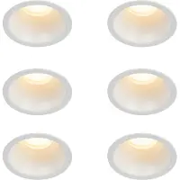 QAZQA Set mit 6 Einbaustrahlern weiß GU10 35mm IP44 - Dept