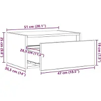 vidaXL Wand-Nachttische mit LED-Leuchten 2 Stk. Betongrau