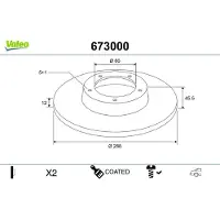 Valeo Bremsscheibe COATED 673000