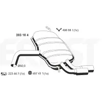 ERNST 203104 Endschalldämpfer für AUDI A3 Sportback (8PA) Auspuff