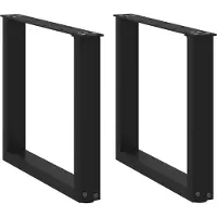 vidaXL Couchtischbeine U-Form 2 Stk. Schwarz 50x(42-43) cm Stahl