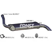 ERNST 315081 Endschalldämpfer für FORD C-Max II (DXA/CB7, DXA/CEU) Auspuff