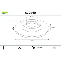 Valeo Bremsscheibe COATED 672510