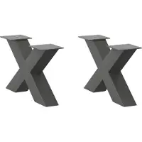 vidaXL Couchtischbeine X-Form 2 Stk. Anthrazit 50x(30-31) cm Stahl